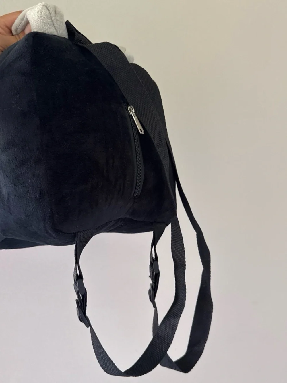 Minecraft Kids Black and Purple Plush Backpack (small pocket)